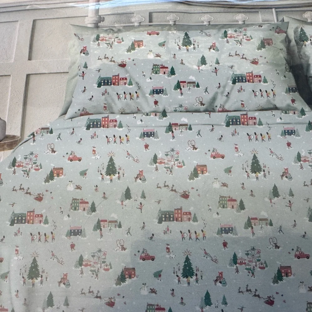 Cath Kidston “snow day” queen sheet set!So cute &  comfy⛸️🌲⛄️zoom in for details